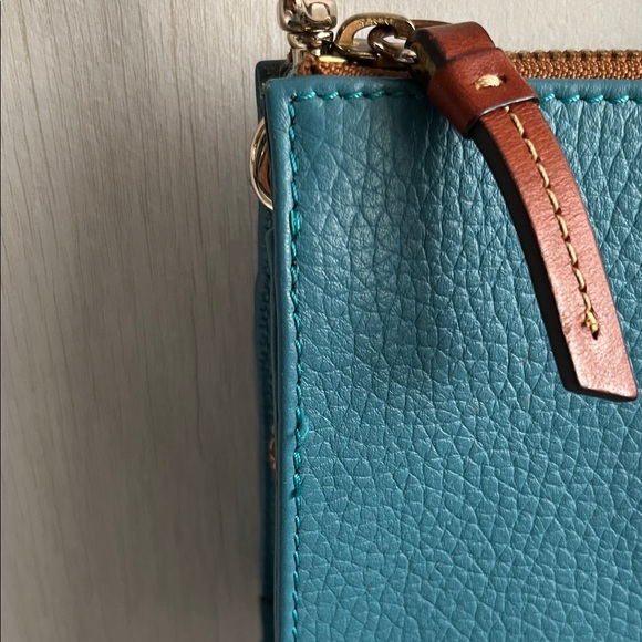 Dooney & Bourke Teal and Brown Crossbody Bag - Picture 3 of 10